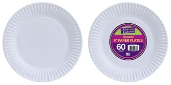 9" Uncoated Paper Plates 60-Packs - Nicole Home Collection