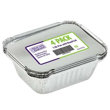 Aluminum 1 lb. Pan w/ Board Lid 4-Packs  - Nicole Home Collection