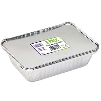 Aluminum 2.25 lb. Pan w/ Board Lid 3-Packs - Nicole Home Collection