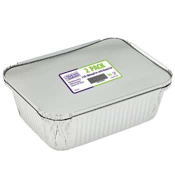 Aluminum 5 lb. Oblong Pan w/ Board Lid 2-Packs - Nicole Home Collection