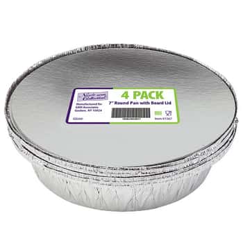 Aluminum 7" Round Pan w/ Board Lid 4-Packs - Nicole Home Collection