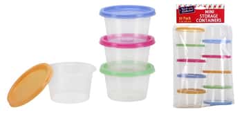 5 oz. Mini Round Containers w/ Neon Lids - 10-Packs - Nicole Home Collection