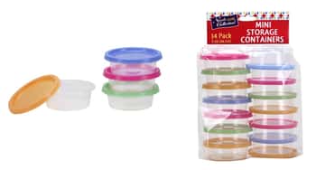 3 oz. Mini Round Containers w/ Neon Lids - 14-Packs - Nicole Home Collection