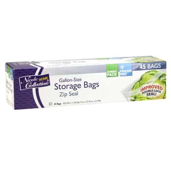 Gallon - Zip Seal Storage Bags - 45-Packs - Nicole Home Collection