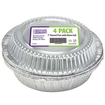 Aluminum 7" Round Pan w/ Dome Lid 4-Packs - Nicole Home Collection