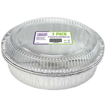 Aluminum 9" Round Pan w/ Dome Lid 3-Packs - Nicole Home Collection