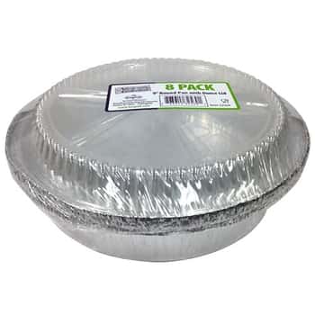 9" Aluminum Round Pan w/ Plastic Dome Lid 8-Packs - Nicole Home Collection