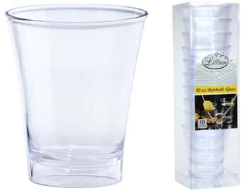 Extra Heavy Clear 10 oz. Plastic Highball Cup Barware Tumbler - Lillian