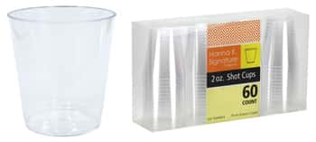2 oz. Clear Plastic Shot Cup Tumblers 60-Packs - Hanna K. Signature