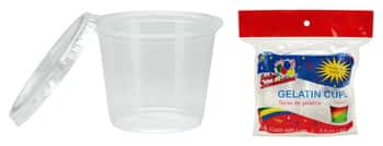5.5 oz. Plastic Gelatine Cup w/ Lid - Clear - 14-Packs - Party Dimensions