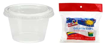 4 oz. Plastic Gelatin Cup w/ Lid - Clear - 16-Packs - Party Dimensions