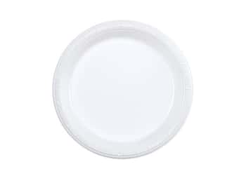 White Plastic 7'' Plates by Hanna K. Signature - 100-Packs
