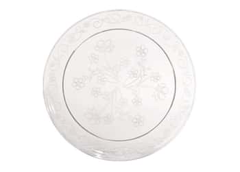 Clear 7'' Round D'Vine Plastic Plates by Hanna K. Signature - 20-Packs