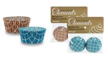 Elements - 1.25" Mini Baking Cups - Teal/Caramel - 100-Packs - Hanna K. Signature Elements
