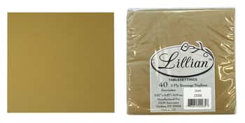 Solid Gold Beverage Paper Napkins - Lillian