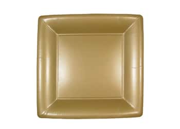 Gold Square 7'' Paper Dinner Plates by Lillian - 24-Packs