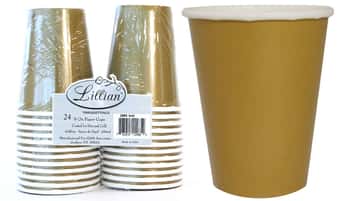 Solid Gold 9 oz. Hot/Cold Paper Cup 24-Packs - Lillian