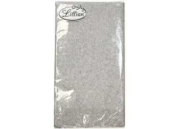 Silver Texture 3 Ply Bistro Napkins by Lillian - 15-Packs