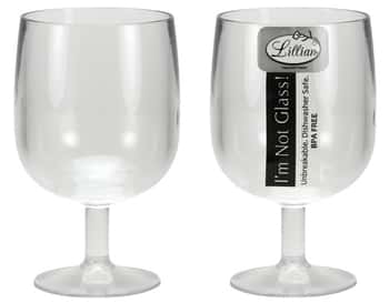 Acrylic - 9 oz. Short Stem Wine Cup - Clear - 36-Packs - Lillian