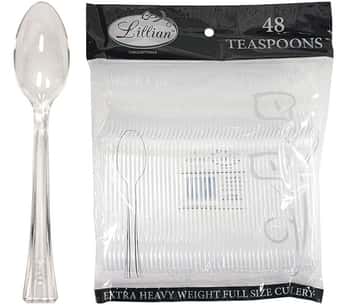 Clear Premium Plastic Teaspoons - Lillian