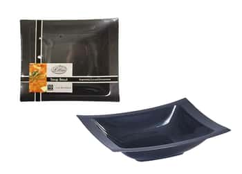 Rectangular Black Plastic Soup Bowls by Lillian - 12oz - 10-Packs