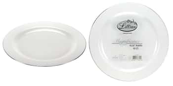 Magnificence - 10.25" Pearl Plate - Silver Edge - 10-Packs - Lillian