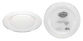 Magnificence - 9" Pearl Plate - Silver Edge - 10-Packs - Lillian