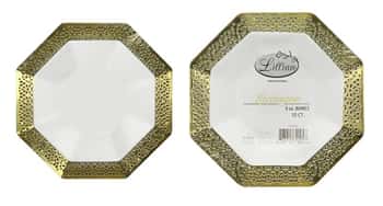 Lacetagon - 5 oz. Pearl Bowl - Gold Rim - 10-Packs - Lillian