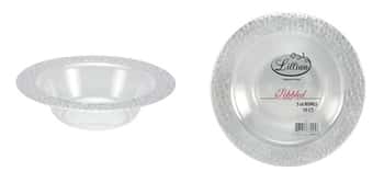 Pebbled - 5 oz. Plastic Bowl - Clear - 10-Packs - Lillian