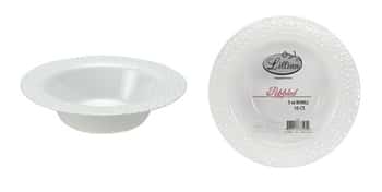 Pebbled - 5 oz. Plastic Bowl - Pearl - 10-Packs - Lillian