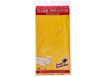 Sunshine Yellow Rectangle Plastic Tablecloths by Party Dimensions -  54'' x 108''