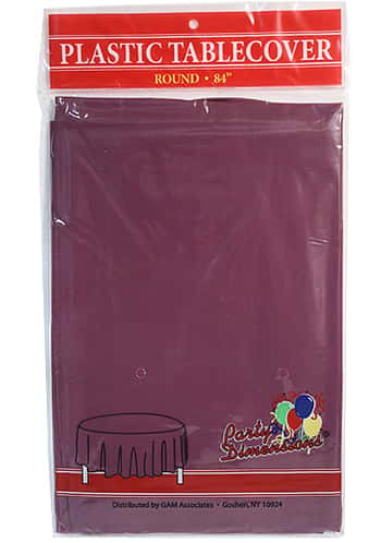 84" Berry Round Plastic Tablecloth 36-Packs - Party Dimensions