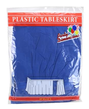 29" X 14' Blue Plastic Tableskirt 36-Packs - Party Dimensions