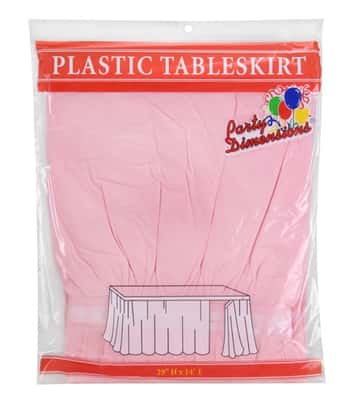29" X 14' Light Pink Plastic Tableskirt 36-Packs - Party Dimensions