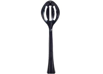 Black Plastic Slotted Salad Serving Spoons by Lillian