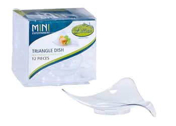 Clear Mini Plastic Triangle Dishes by Lillian - 12-Packs