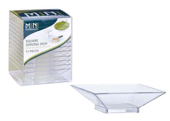 Clear Mini Plastic Square Serving Dishes by Lillian - 12-Packs