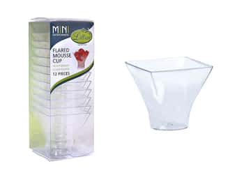 Clear Mini Plastic Flared Mousse Cups by Lillian - 12-Packs