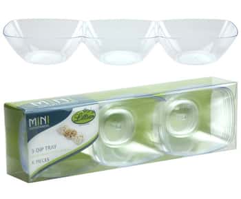 Mini 3-Dip Dish - 6-Packs - Clear - Lillian