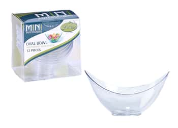 Clear Mini Plastic Oval Bowls by Lillian - 12-Packs