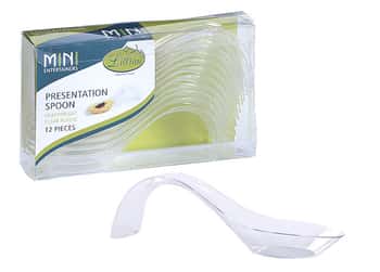 Clear Mini Plastic Presentation Spoons by Lillian - 12-Packs