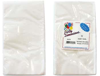 White Guest Towels 16-Packs - Party Dimensions