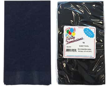 Black Guest Towels/Napkins 16-Packs - Party Dimensions