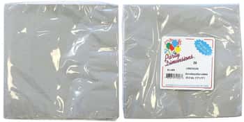 Silver Lunch Napkins 20-Packs - Party Dimensions