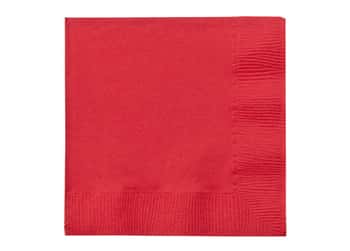 Red Paper Beverage Napkins by Party Dimensions - 5'' x 5'' - 24-Packs