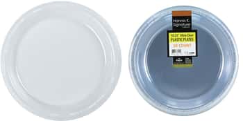 10" Heavyweight Plastic Plates - Ultra Clear - 50-Packs - Hanna K. Signature