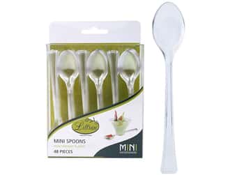 Clear Mini Plastic Spoons by Lillian - 48-Packs