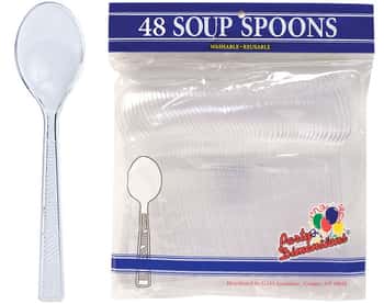 Clear Soupspoon 48-Packs - Party Dimensions
