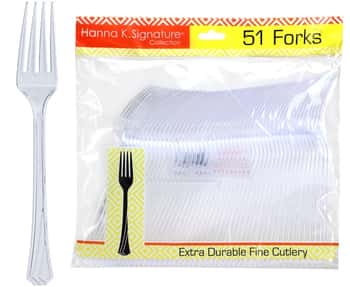 Clear Heavyweight Plastic Fork 51-Packs - Hanna K. Signature
