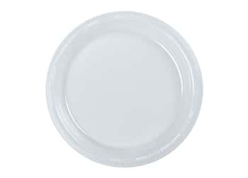 Clear 9'' Round Plastic Plates by Hanna K. Signature - 50-Packs
